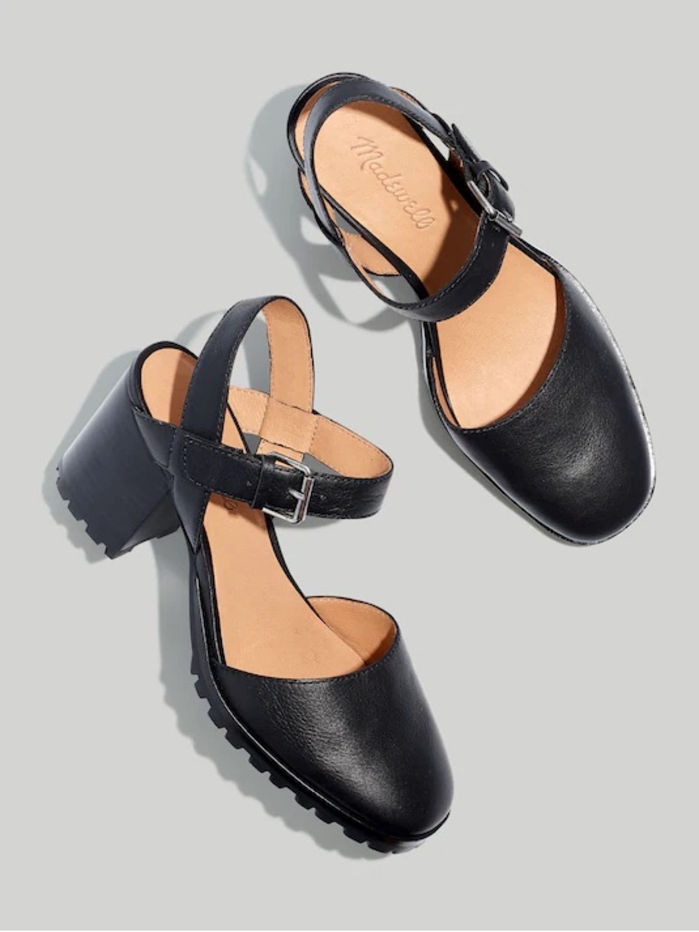 Madewell Claudie Lug Sole Mary Jeans Leather Black Size 8.5 - Picture 2 of 10